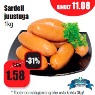 Allahindlus - Sardell juustuga 1kg