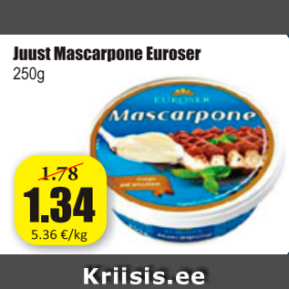 Allahindlus - Juust Mascarpone Euroser, 250 g