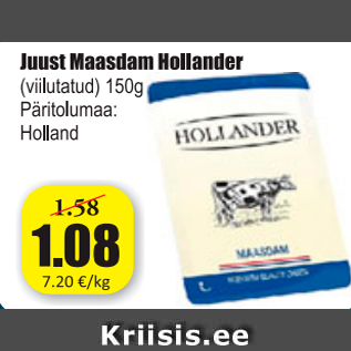 Allahindlus - Juust Maasdam Hollander