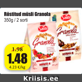 Allahindlus - Röstitud müsli Granola