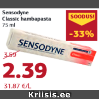 Allahindlus - Sensodyne Classic hambapasta 75 ml