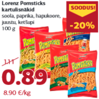 Allahindlus - Lorenz Pomsticks kartulisnäkid