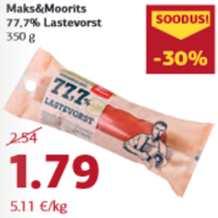 Allahindlus - Maks&Moorits 77,7% Lastevorst 350 g