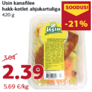 Allahindlus - Usin kanafi lee hakk-kotlet ahjukartuliga 420 g