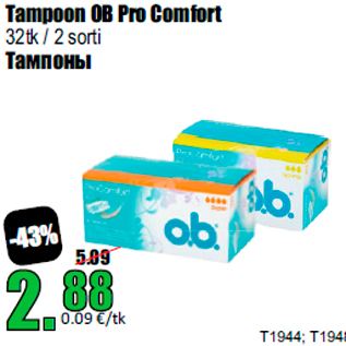 Allahindlus - Tampoon OB Pro Comfort