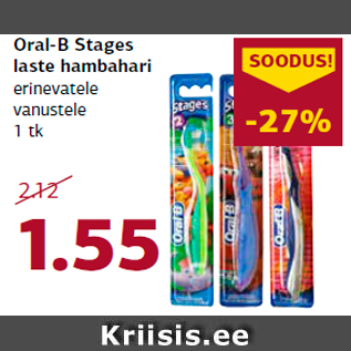 Allahindlus - Oral-B Stages laste hambahari