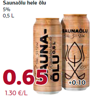 Allahindlus - Saunaõlu hele õlu 5% 0,5 L