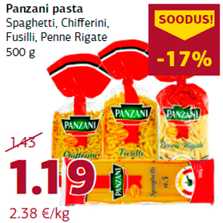 Allahindlus - Panzani pasta