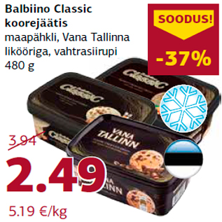 Allahindlus - Balbiino Classic koorejäätis