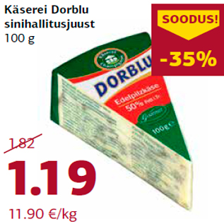 Allahindlus - Käserei Dorblu sinihallitusjuust 100 g