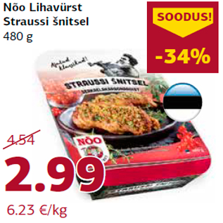 Allahindlus - Nõo Lihavürst Straussi šnitsel 480 g