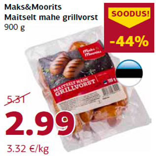 Allahindlus - Maks&Moorits Maitselt mahe grillvorst 900 g