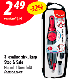 Allahindlus - 3-osaline sirklikarp Stop & Safe Maped, 1 komplekt