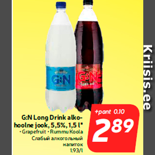 Allahindlus - G:N Long Drink alkohoolne jook, 5,5%, 1,5 l*