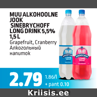 Allahindlus - MUU ALKOHOOLNE JOOK SINEBRYCHOFF LONG DRINK