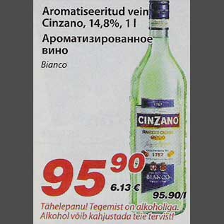 Allahindlus - Aromatiseeritud vein Cinzano