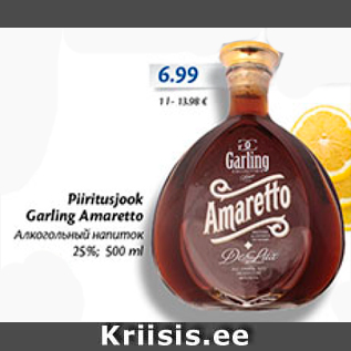 Allahindlus - Piiritusjook Garling Amaretto