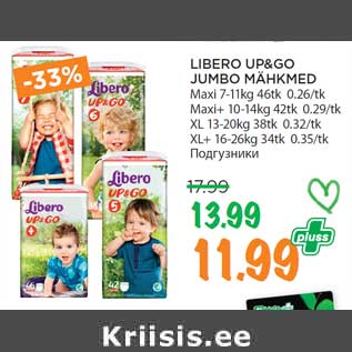 Allahindlus - LIBERO UP&GO JUMBO MÄHKMED