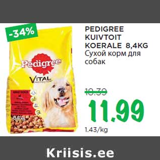 Allahindlus - PEDIGREE KUIVTOIT KOERALE 8,4KG