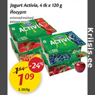 Allahindlus - Jogurt Activia, 4 tk x 120 g