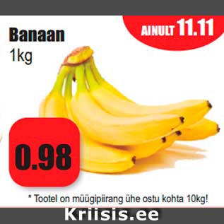 Allahindlus - Banaan 1kg