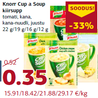 Allahindlus - Knorr Cup a Soup kiirsupp