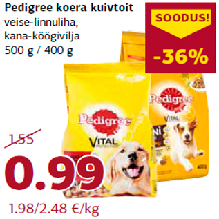 Allahindlus - Pedigree koera kuivtoit