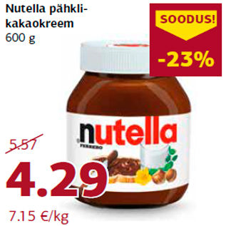 Allahindlus - Nutella pähklikakaokreem 600 g