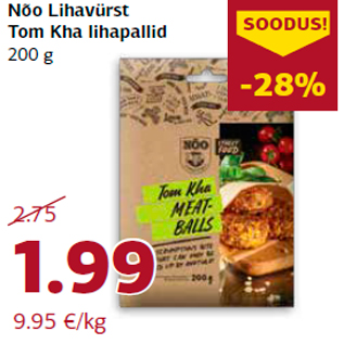 Allahindlus - Nõo Lihavürst Tom Kha lihapallid 200 g