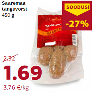 Allahindlus - Saaremaa tanguvorst 450 g