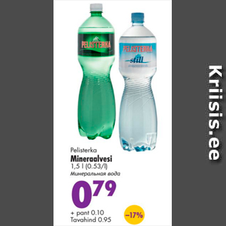 Allahindlus - Pelisterka Mineraalvesi 1,5 l