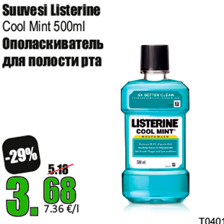 Allahindlus - Suuvesi Listerine Mint 500ml