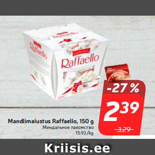 Allahindlus - Mandlimaiustus Raffaello, 150 g