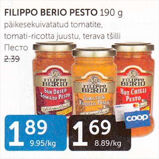 Allahindlus - FILIPPO BERIO PESTO 190 G