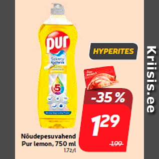 Allahindlus - Nõudepesuvahend Pur lemon, 750 ml