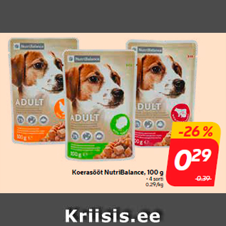 Allahindlus - Koerasööt NutriBalance, 100 g