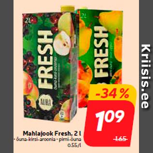 Allahindlus - Mahlajook Fresh, 2 l