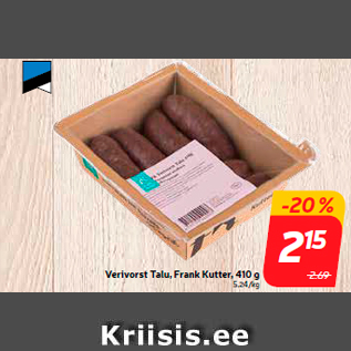 Allahindlus - Verivorst Talu, Frank Kutter, 410 g