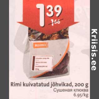 Allahindlus - Rimi kuivatatud jõhvikad, 200 g