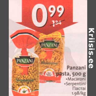 Allahindlus - Panzani pasta, 500 g