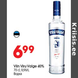 Allahindlus - Viin Viru Valge 40% 70 cl, 9,99/L