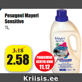 Allahindlus - Pesugeel Mayeri Sensitive 1L