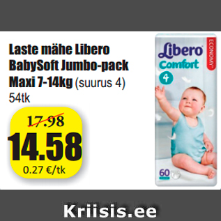 Allahindlus - Laste mähe Libero BabySoft Jumbo-pack