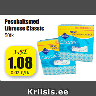 Allahindlus - Pesukaitsmed Libresse Classic 50tk