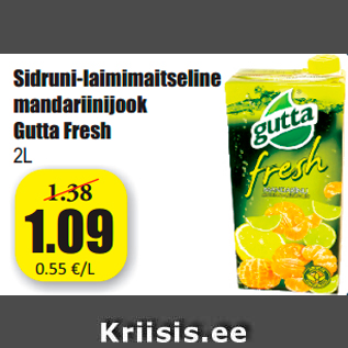 Allahindlus - Sidruni-laimimaitseline mandariinijook Gutta Fresh 2L