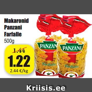 Allahindlus - Makaronid Panzani Farfalle 500g