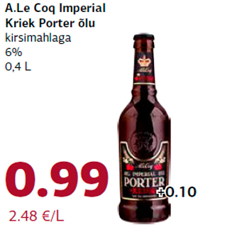 Allahindlus - A.Le Coq Imperial Kriek Porter õlu