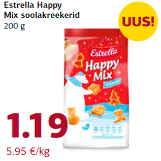 Allahindlus - Estrella Happy Mix soolakreekerid 200 g