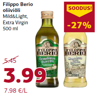 Allahindlus - Filippo Berio oliiviõli