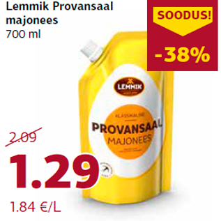 Allahindlus - Lemmik Provansaal majonees 700 ml